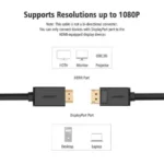 UGREEN DP101 (10204) DisplayPort Male to HDMI Male 4K UHD Cable (5m) - Black - Image 3
