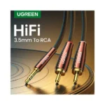 UGREEN 80847 3.5mm Male to 2RCA Copper Case Braided Aux Cable 2m (Black) - Image 2