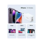 UGREEN Nexode 15334 65W 3-Port Type-C & USB-A GaN Fast Wall Charger EU Plug (White) - Image 3