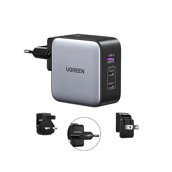 CD296-2-600x600-1.webp UGREEN Nexode 90409 65W 3-Port USB-C & USB-A GaN Fast Wall Charger UK Plug (Space Gray) - Image 1