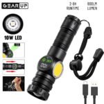 K60 Rechargeable Flashlight 10W COB + LED Torchlight