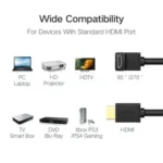 UGREEN HD103 (10173) High-Speed HDMI 2.0 Male to Male Right Angle 90 Degree Cable (2m) - Black - Image 2