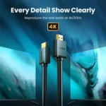 UGREEN HD104 (10114) High-Speed HDMI Male to Male Cable with Signal Amplifier IC (30m) - Black - Image 5