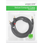 UGREEN 10513 3.5mm Male to 2 RCA Male Stereo Audio Cable (5m, Gray) - Image 5