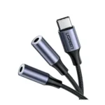 UGREEN 30732 USB Type C Male to 3.5mm 2 Female Audio Cable Space Gray 25cm