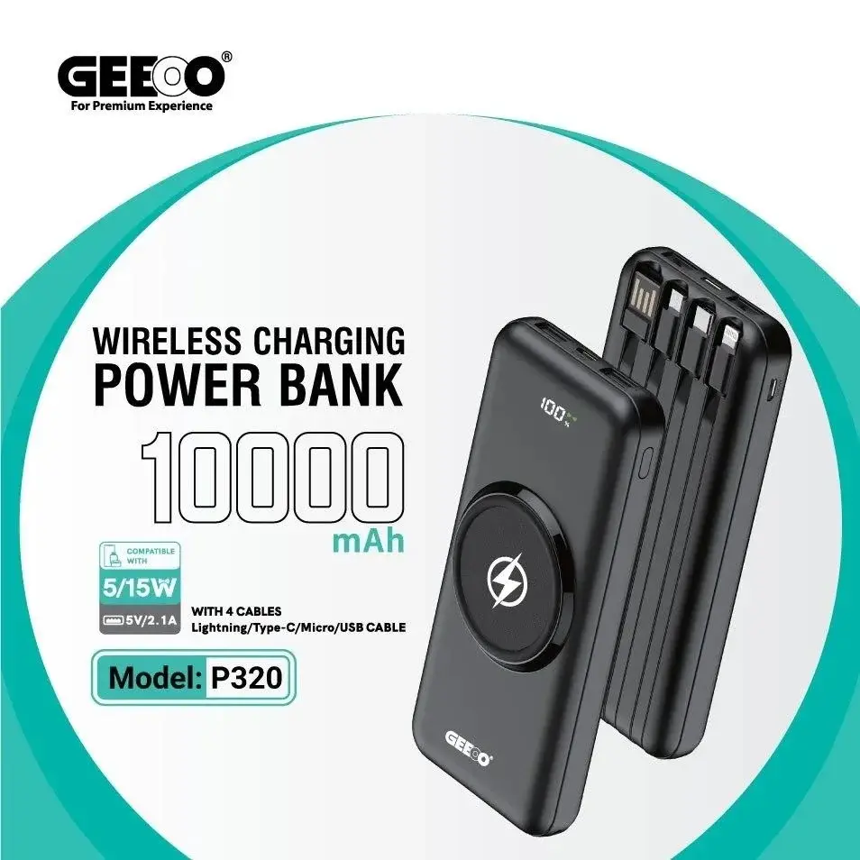 product_11393_main.webp Geeoo P320 10000mAh Wireless Power Bank with Attached Cables & Smart Display - Image 1