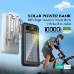 Geeoo P330 10000mAh Solar Power Bank with Attached Cables & Smart Display - Image 2