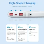 Vention FHKB0 10000mAh 22.5W PD & QC Fast Charging Power Bank - Black - Image 2