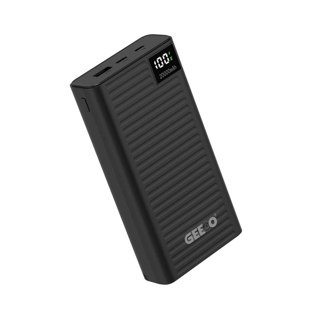 product_1764136745_692697290fef4.webp Geeoo P400 22.5W 20000mAh Fast Charging Power Bank – Jet Black Edition - Image 1